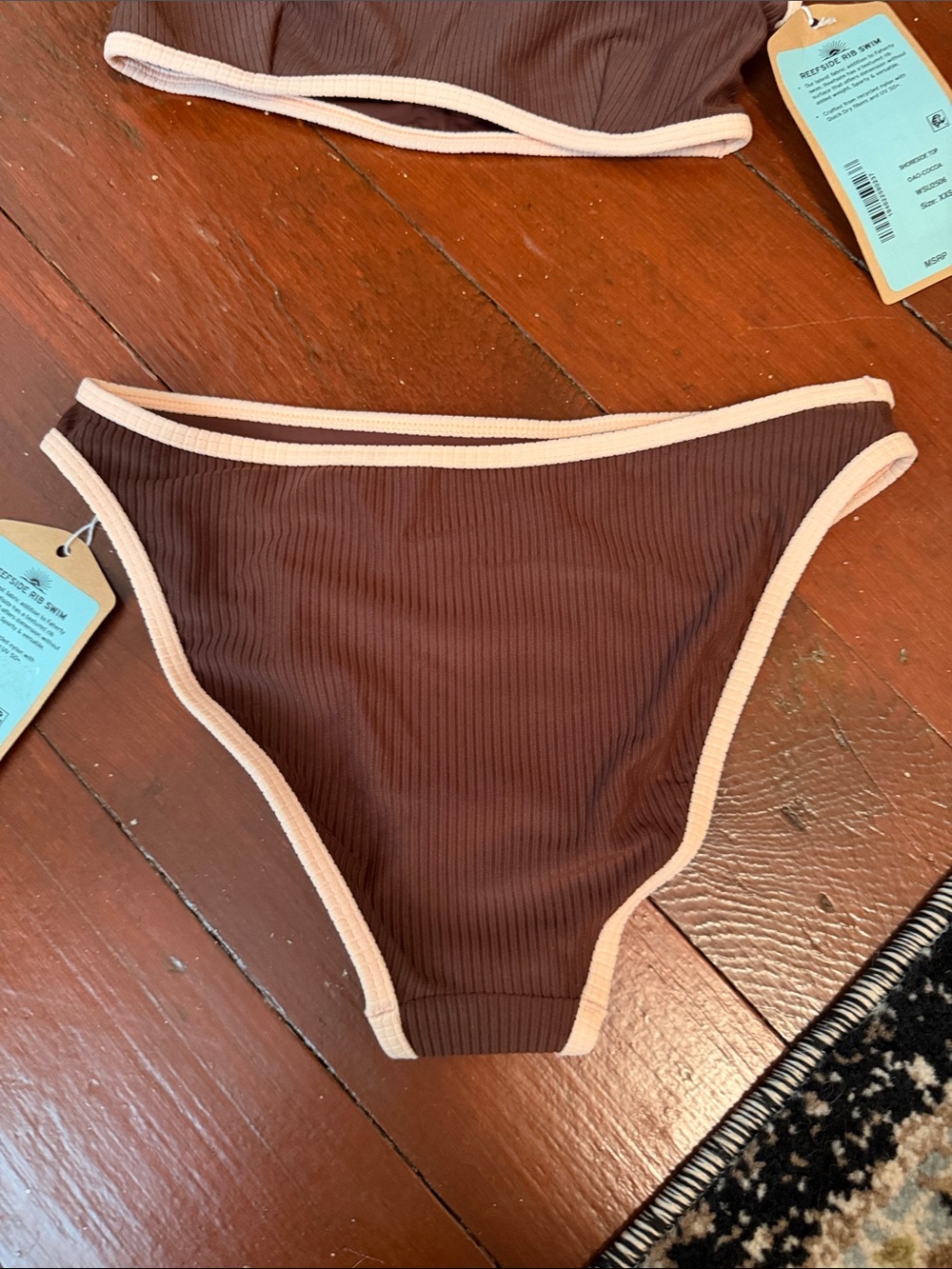 Faherty Brown Ribbed Bikini Set NWT - Picture 4 of 4